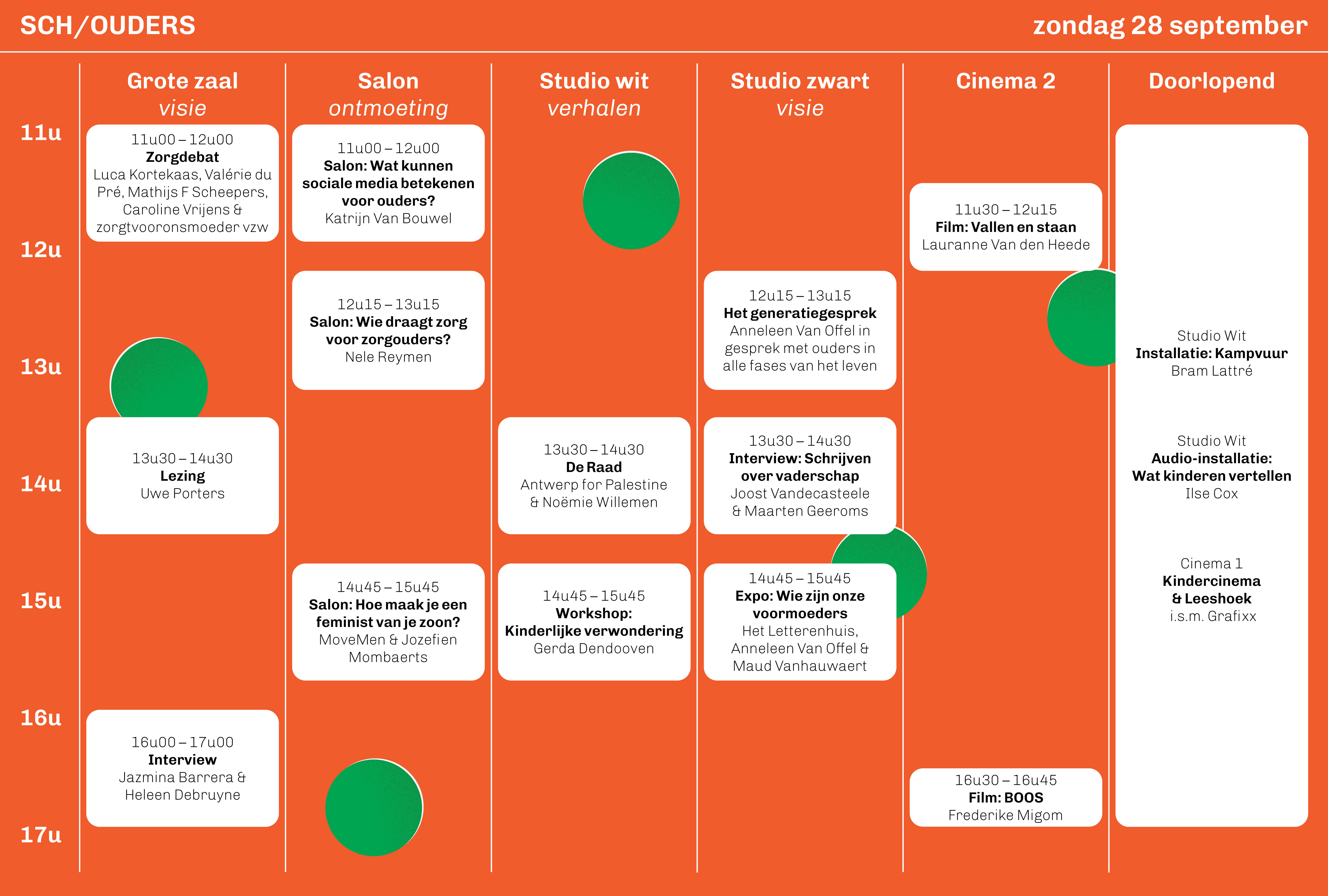 Timetable zondag